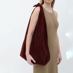 THE ROW Bindle Suede Shoulder Bag